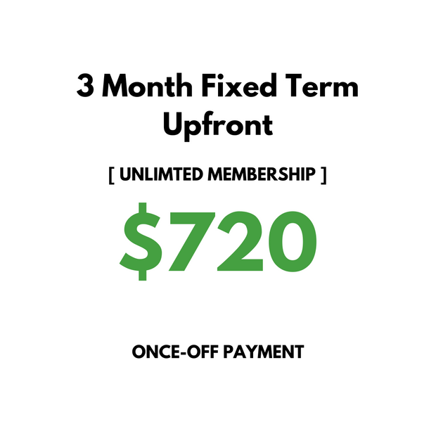 3 month membership (upfront)